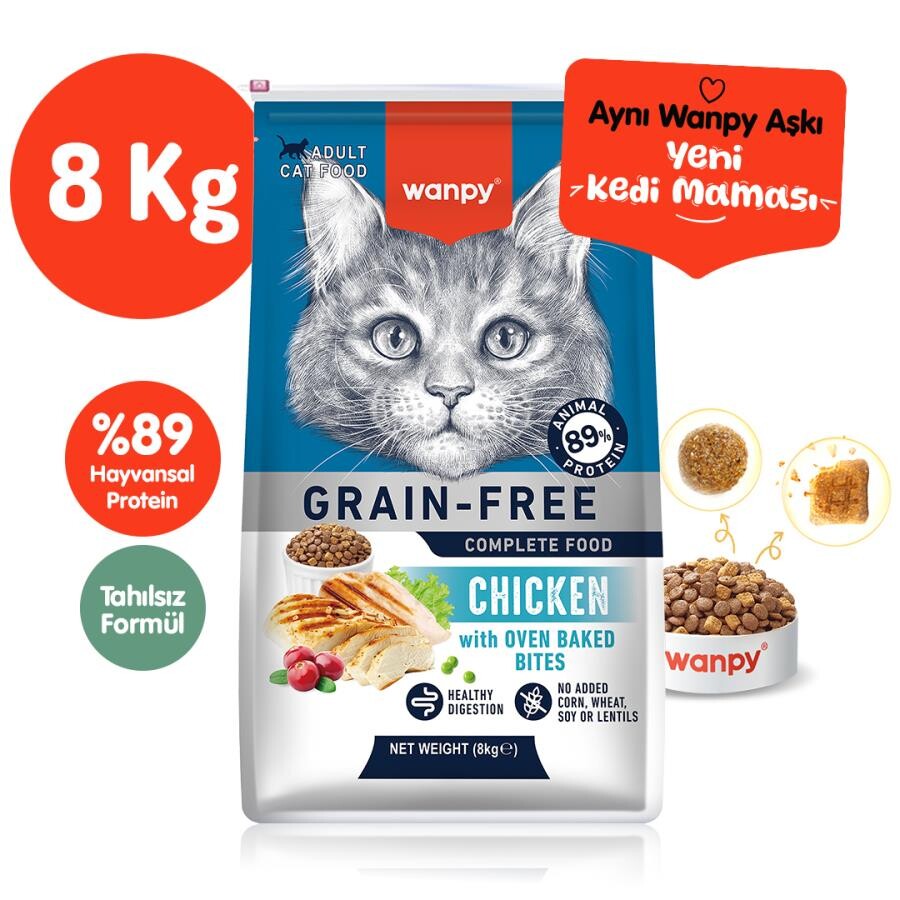 Wanpy Tavuklu Tahılsız Yetişkin Kedi Maması 8 KG | SRC: Barcode: 6927749825180